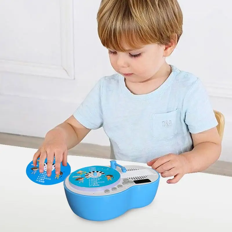 Children's Phonograph Kids Learning Music Audiobooks Player Interactive Educational Storytelling Toys With 84 Cards For Boys &