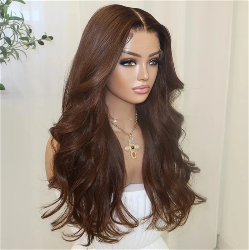 

Ombre Chocolate Brown Highlights Cosplay Soft Realistic Wig Soft Futura Good Quality High Heat Glueless Wigs On Clearance Sale