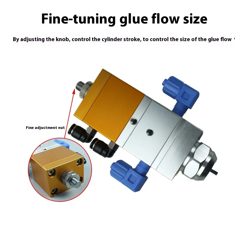 Mesin Katup Lem Pneumatik Pengeluaran Cairan Ganda Silinder Tunggal Hisap Balik Lem AB Volume Besar Kemampuan Penyetelan Presisi