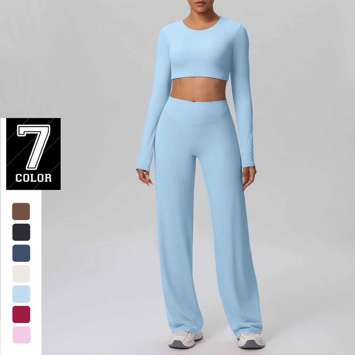

Yoga Sport Leggings Set for Women Outdoor Running Slim Casual Yoga Long Sleeved Top High Waisted Loose Yoga Pants GYM Yoga Suit