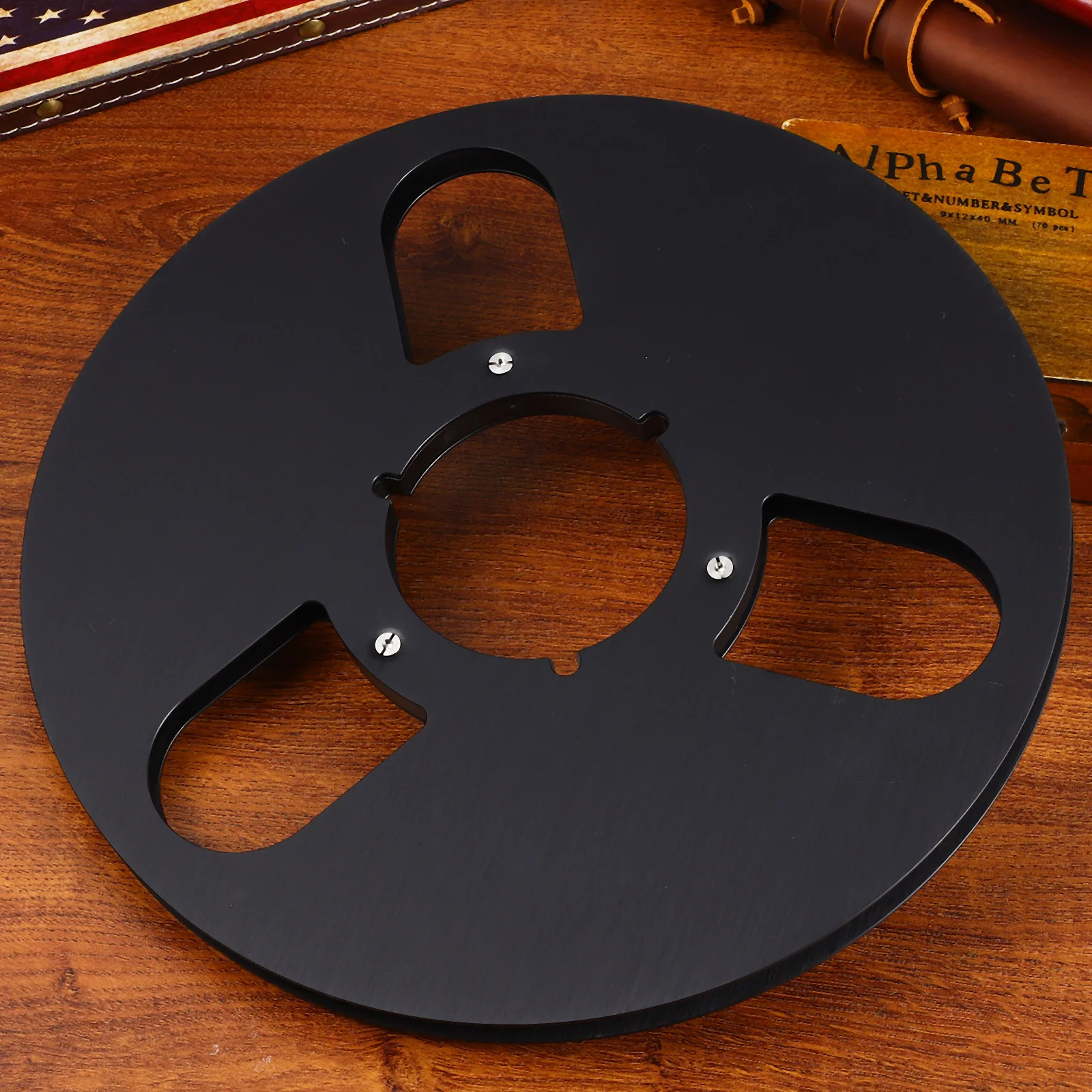 

Empty Tape Reel 3 Holes Aluminum Alloy Take Up Reel Recorder Universal Replacement for Recording Recorder Empty Spool