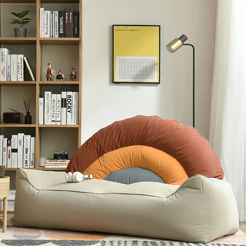 

White Large Giant Bean Bag Sofa Fluffy Nordic Modern Fabric Bean Bag Sofa Scratcher Cats Dormitory Relleno Para Puffs Decoration