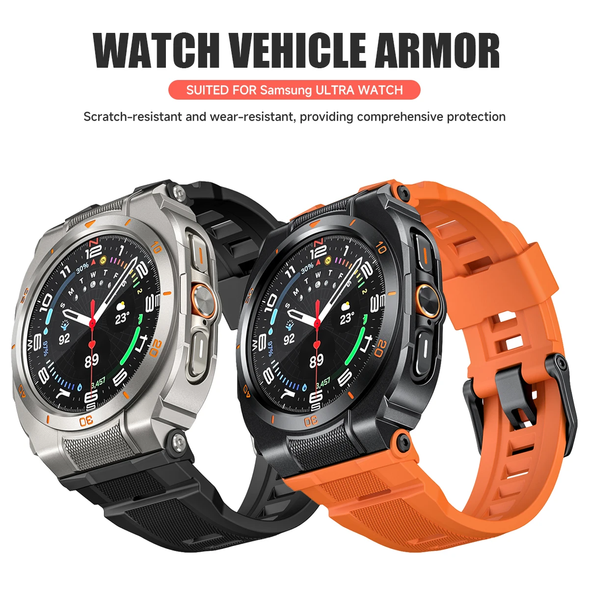 Luxuriöses Metallgehäuse+Armband für Samsung Galaxy Watch Ultra 2025 47mm Silikon Sport-Armband Correa Mod-Kit für Galaxy Watch 7Ultra2 – Detail 6