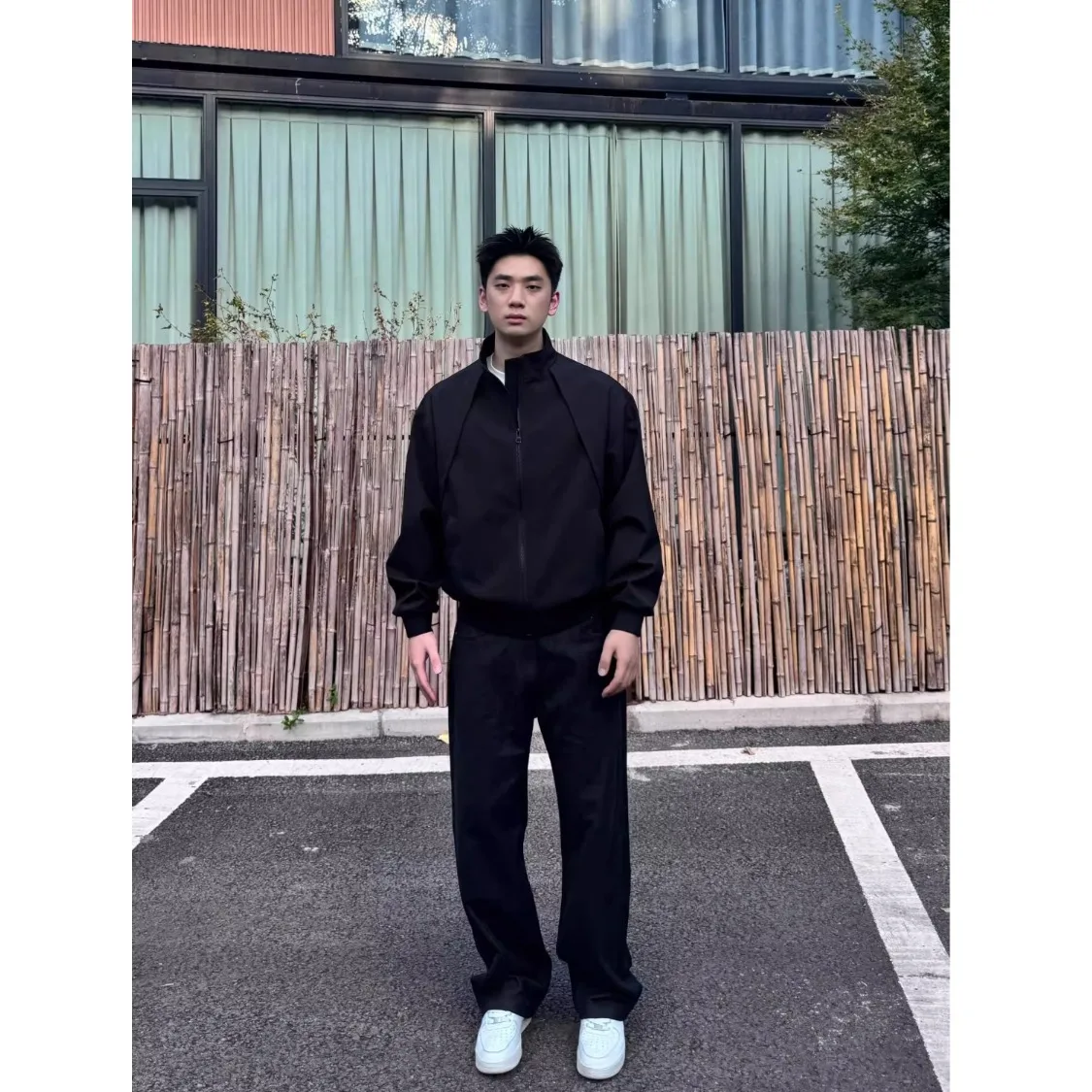 

ZPAG Осенняя американская повседневная футболка с воротником-стойкой, цветная винтажная уличная рабочая одежда, универсальное пальто Flight Jaet