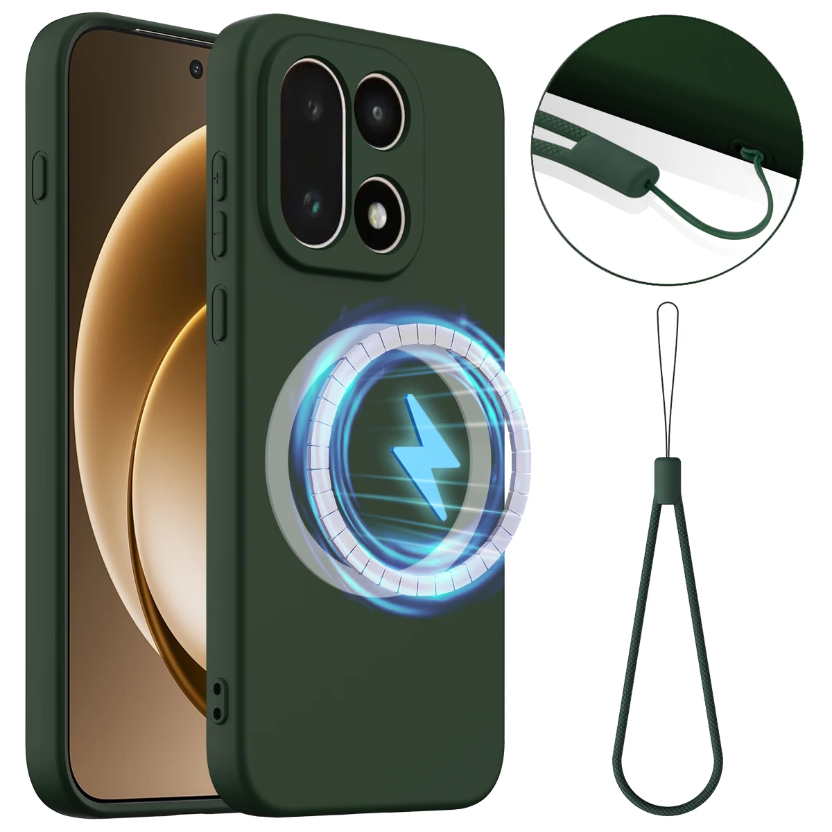 

Wireless Charging Magnetic Soft Liquid Silicone Phone Case For Oneplus 15 one plus 13, Fleece Magsafe Camera Protection Cover