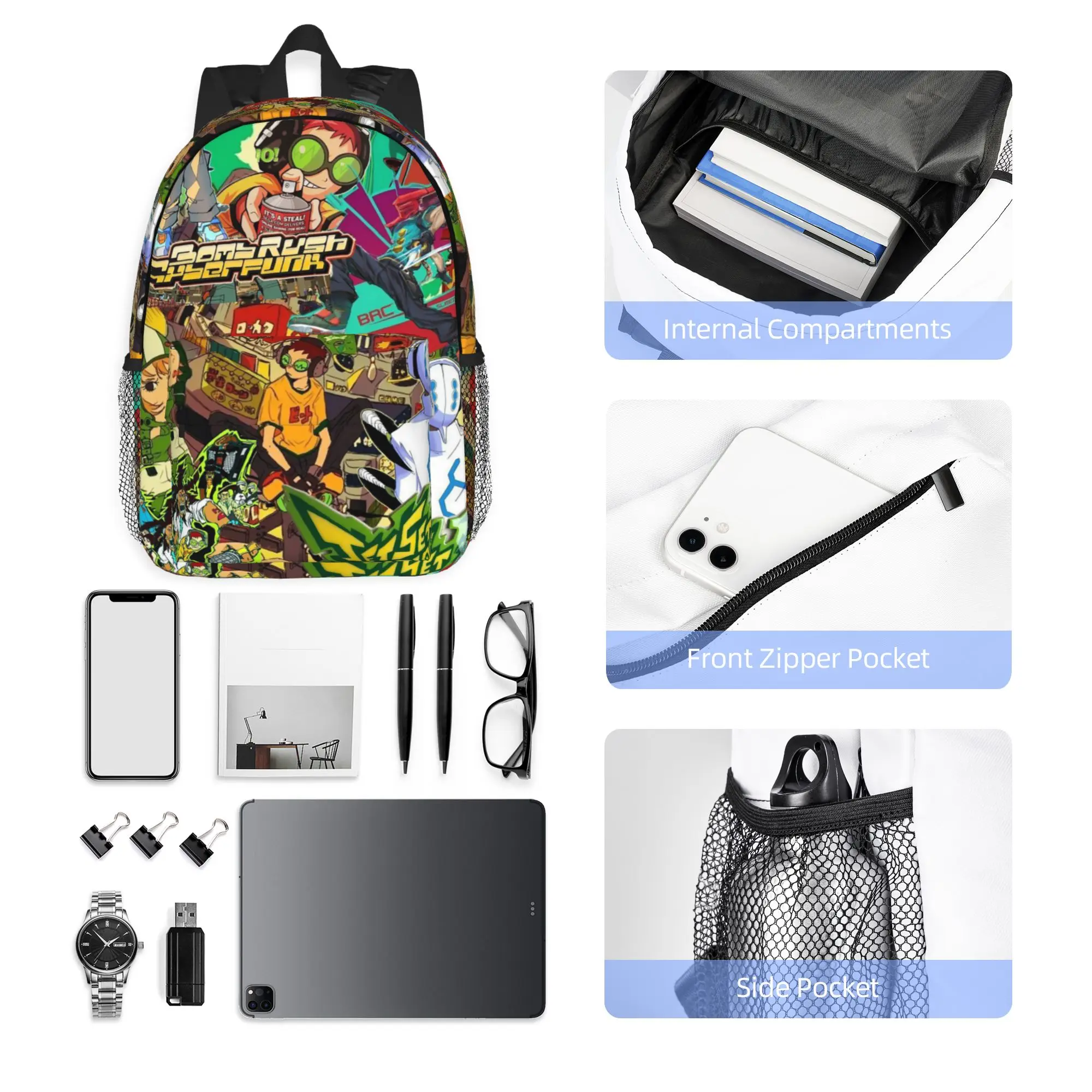 Jet Set Radio Future Game Printed Pattern Backpack Hot Sale Daypack Boys Girls BookBag Shoulder Bags for Men Women School Bag