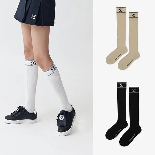 

Golf socks with lettering, anti slip and breathable long tube socks, fashionable pure cotton sports towels, trendy ball socks