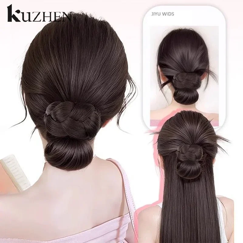 

New Synthetic Chignon Claw Clip Meatball Head Ponytail Extensions Natural For Women Hair Accessories