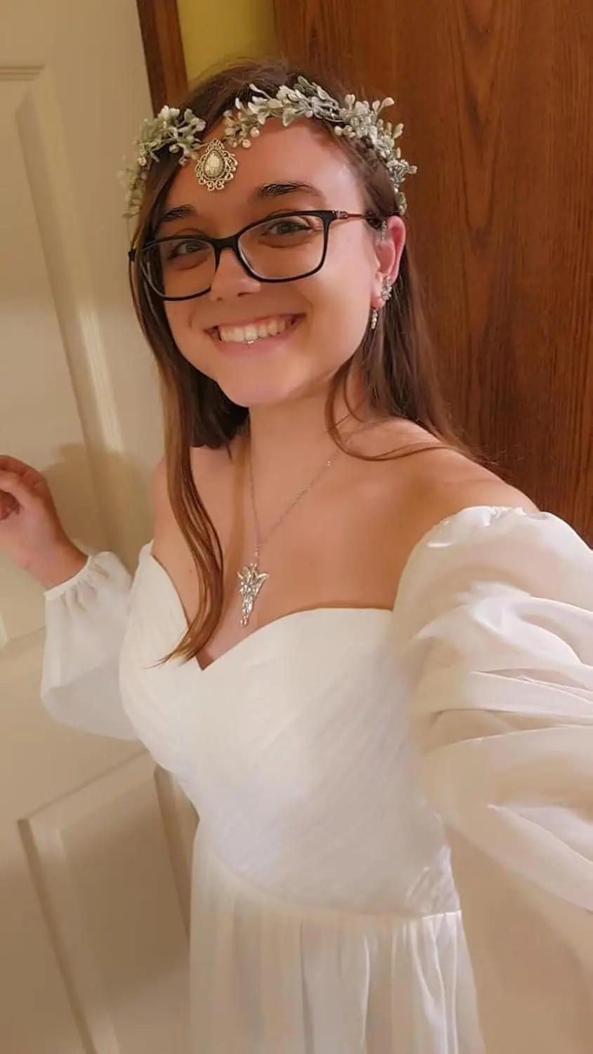 Abito da sposa Boho con spalle scoperte in chiffon gonfio maniche lunghe abiti da sera formali da ballo con tasche abito da sposa da sposa