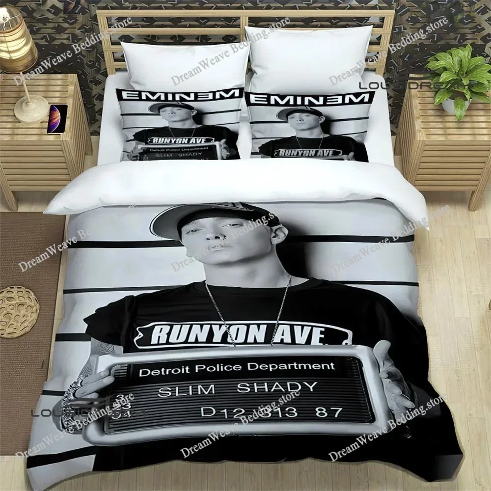 Eminem Hip-hop Singer All Season Duvet Cover Comforter Bedding Sets Soft Quilt Cover and Pillowcases SingleDoubleQueenKing