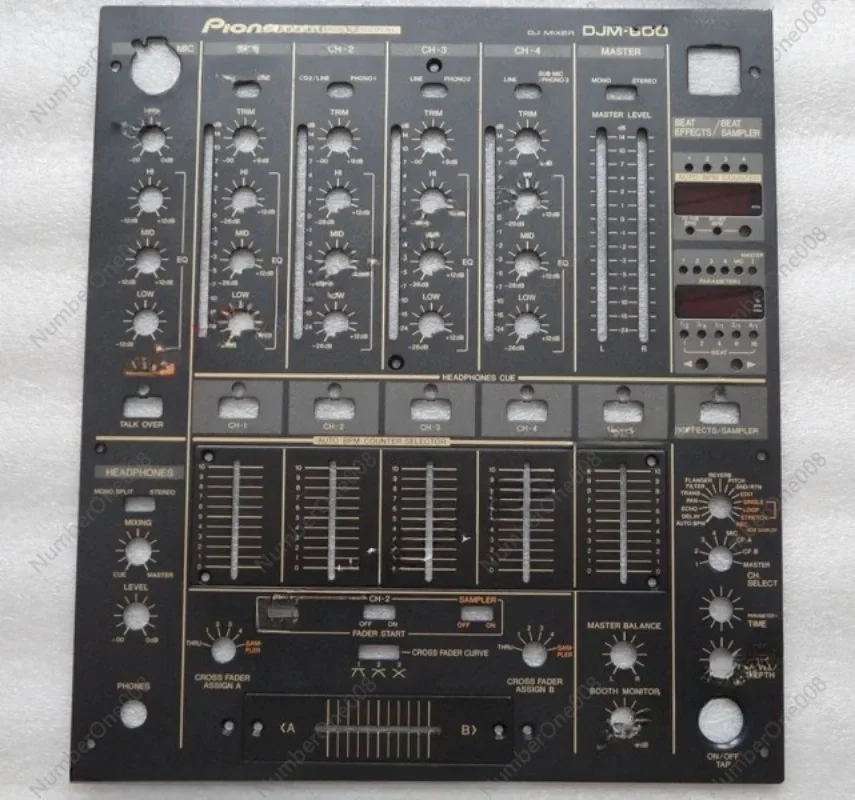 Original Pioneer DJM-600 Black Iron Panel Dnb1076 Dah2103 Dah2105