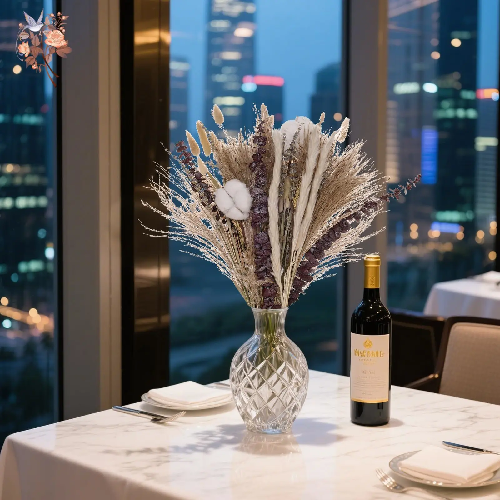 80 قطعة رأس القطن المجفف الطبيعي Pampas العشب بوهو ديكورات المنزل باقة الزهور فراغميتس لترتيبات زهور الزفاف #4