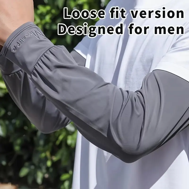 Cooling Arm Sleeves Breathable Sun Protection Ice Slik Sleeves Summer Outdoor Sports Driving Cycling Sleeves Men Loose Arm