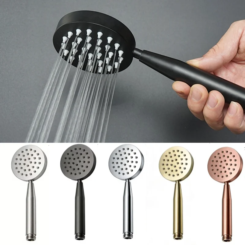 

Ручная душевая лейка из матовой нержавеющей стали под золото, для ванной комнаты, с эффектом дождя