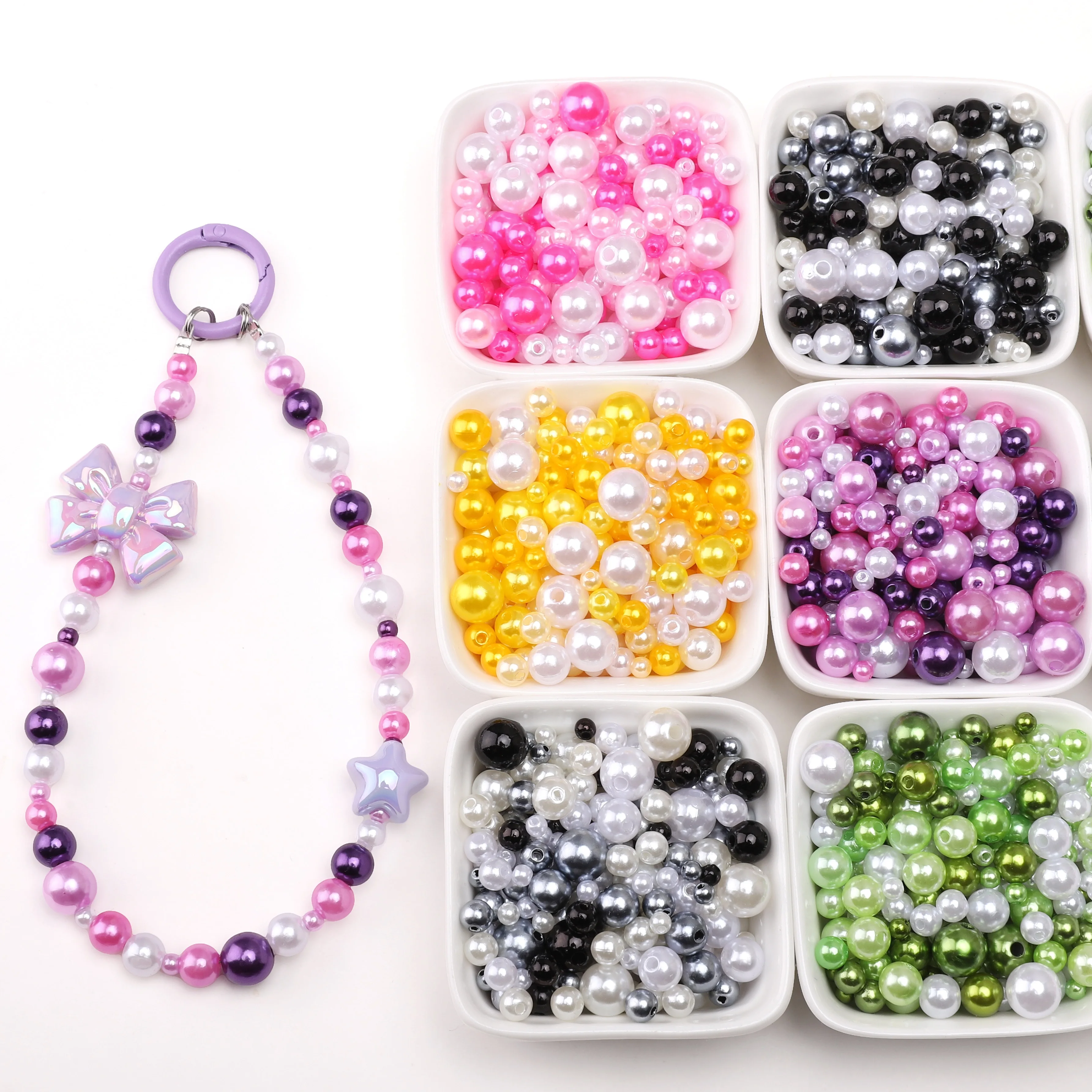 4-10mm Mixed Color ABS Imitation Pearl Bead Round Straight Hole Loose Spacer Beads For DIY Jewelry Making Bracelets Necklace