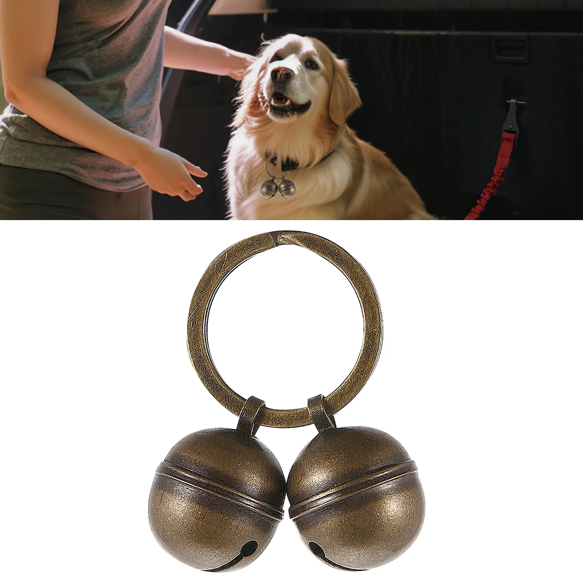 

High Quality Cat Dog Collar Bells Brass Bells for Collar Dog Charm Bells Pet Pendant with Key Rings for Collars Necklace