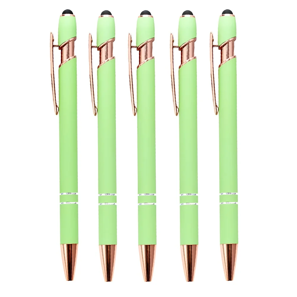 5-10er-Pack 2-in-1 Stylus-Stift, einziehbarer Kugelschreiber mit Stylus-Spitze für Touchscreens, Metall, 1,0 mm schwarze Tinte – Detail 6