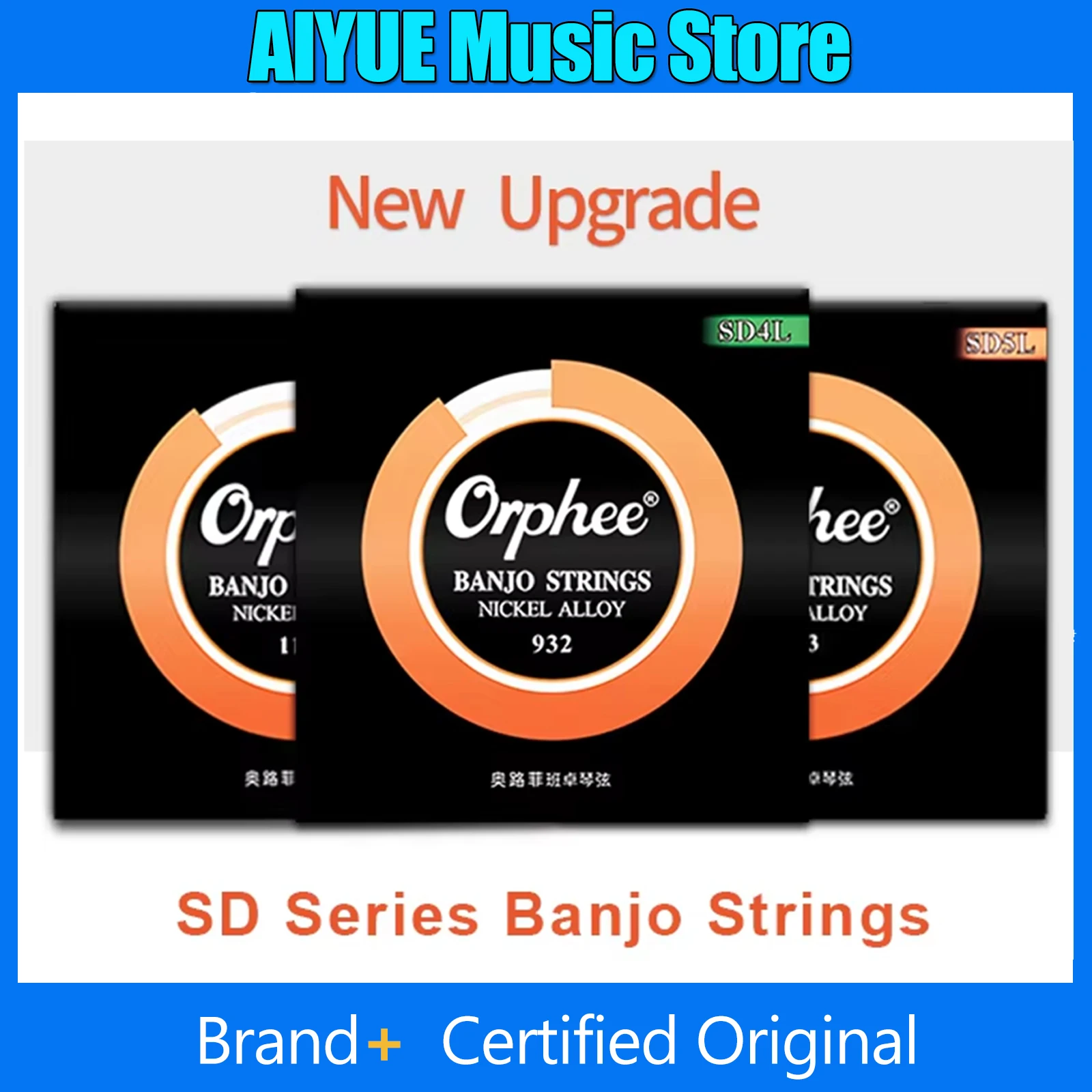 Orphee SD Serie Banjo-Saiten aus Hochkarbon-Stahl mit Sechskant-Rostschutzbeschichtung, Nickellegierung, Nano-Saiten für Banjo-Instrumente
