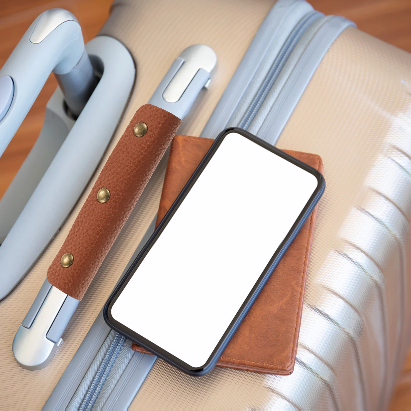 

Pu Luggage Handle Wrap Protective Travel Suitcase Grip Sturdy Durable Comfortable Easy Install For Suitcase Travel Bag