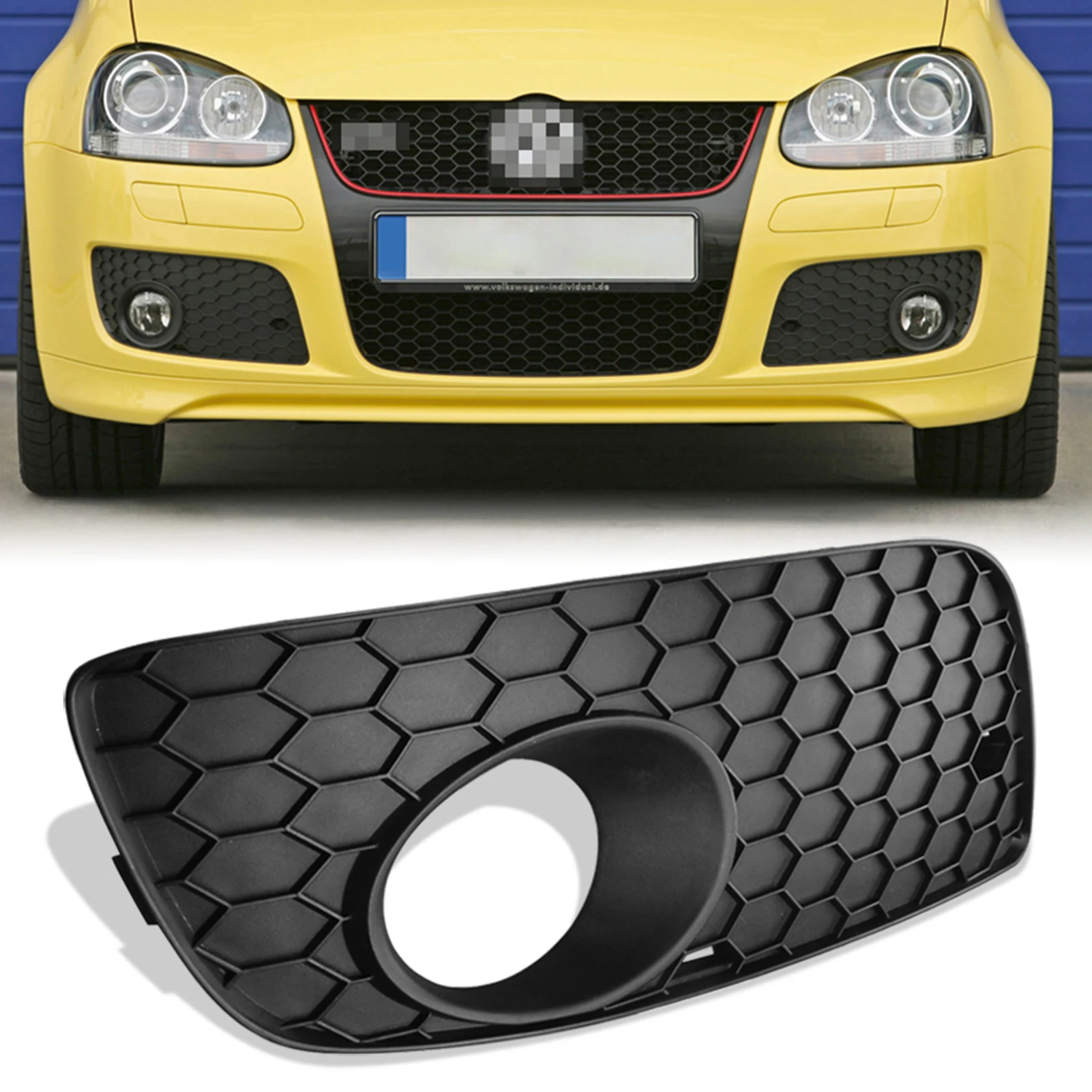 Runmade ABS plástico delantero inferior parachoques luz antiniebla parrilla para VW Golf 5 MK5 GTI 2006 2007 2008 1KO 853 665S 1KO 853 666P