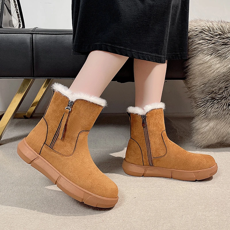 High Appearance Level Thick Bottom Round Head with Velvet Warm Fashion All Comfortable Non-slip Breathable Snow Boots for Women