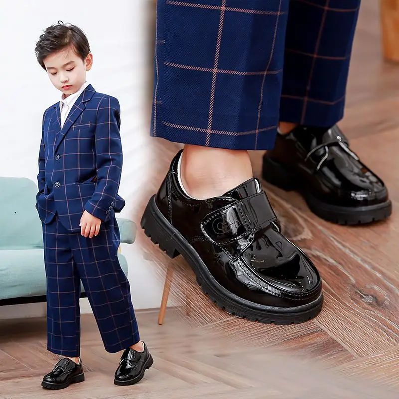 

Boys Black Leather Shoes Warm Lining Classic Slip on For School Performance Spring 2026 New Comfortable Non Slip​