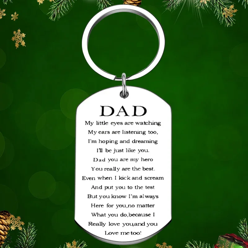 DAD MOM Gift Keychain Pendant Mother Father Birthday Key Chains Papa Mum Gift