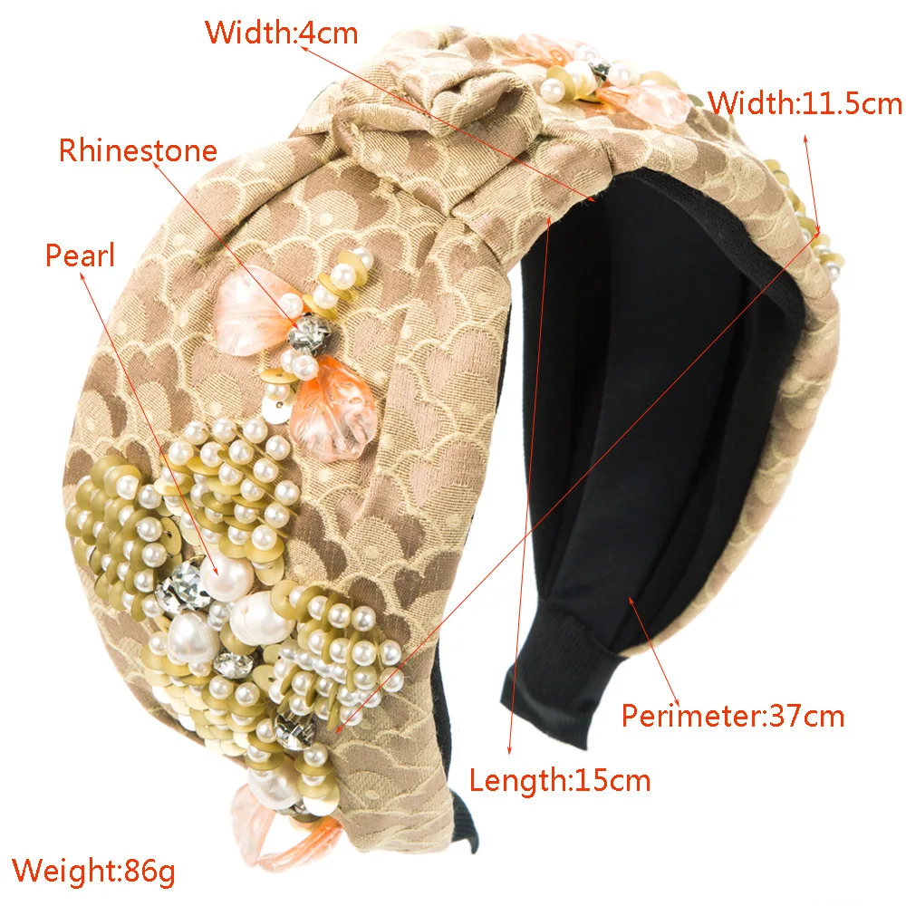Trend widened pearl rhinestone headband shows the face small and high cranial top Trend hair accessories Internet celebrities ve