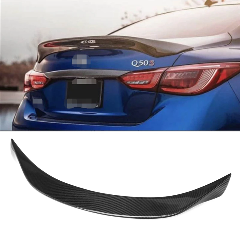 

High Quality Carbon Fiber Rear Trunk Roof Spoiler For Infiniti Q50 Sedan RS Style Car Tail Wing 2014 Up Q50 Rear Trunk Spoiler