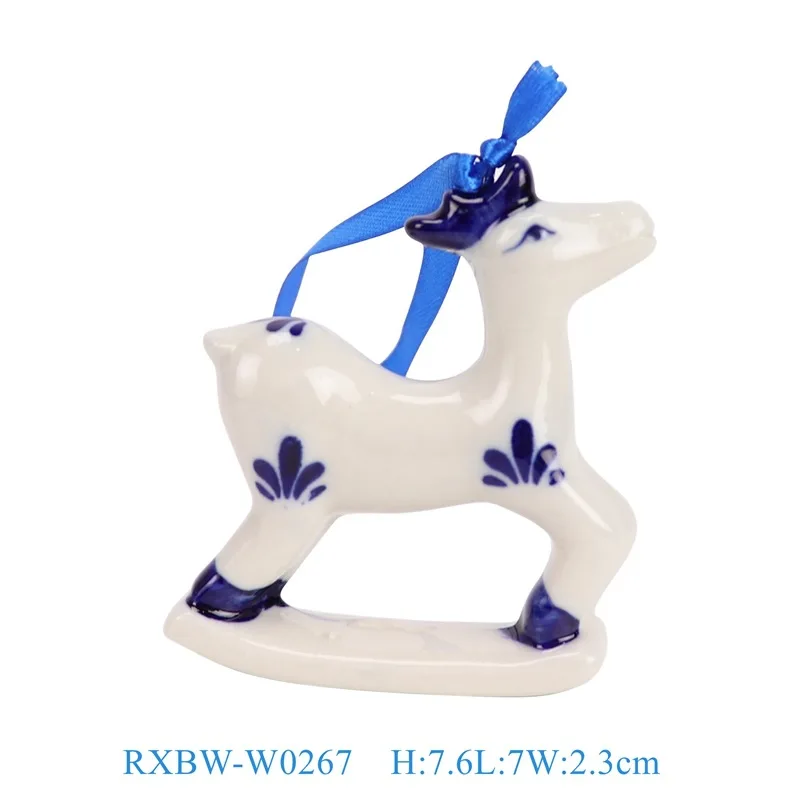 Ceramic pendant Christmas decoration pendant handmade blue and white porcelain figurine blind box lucky ornament