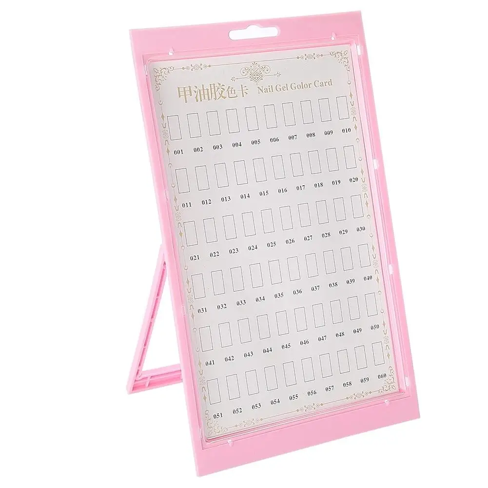 

60-Color Double-Sided Nail Gel Polish Display Card - Professional Manicure Practice Tool for Nail Art