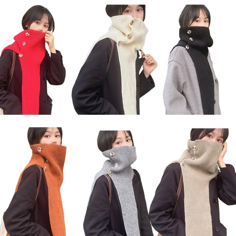 

MXMB Neck Warmer Shawl Knitted Scarf Neckerchief Scarf For Women Neck Wrap