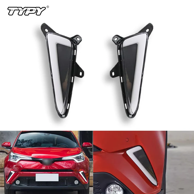 

TYPY Car LED DRL Daytime Running Turn Signal Fog Light For Toyota C-HR CHR XLE 2017-2020