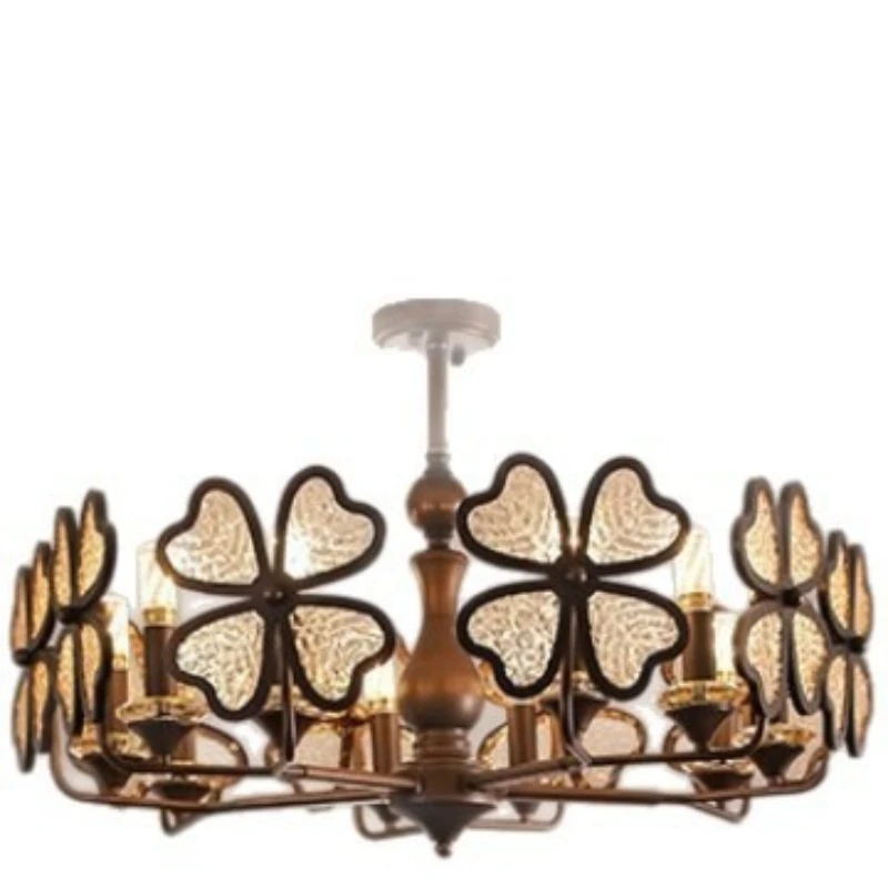 Living room chandelier, medieval retro French hall main light, American designer modern simplicity