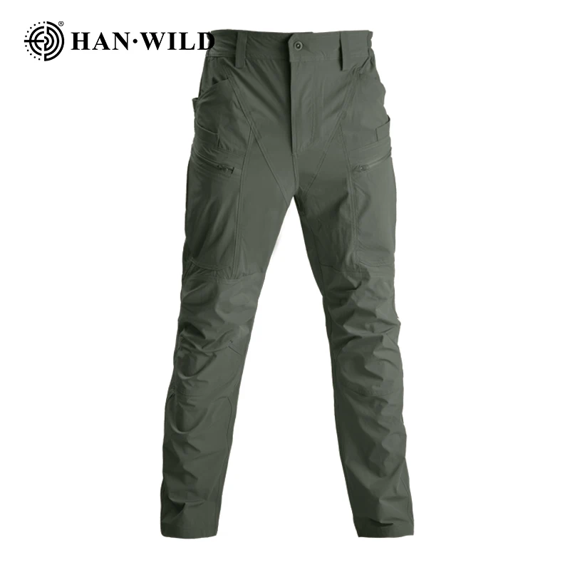 

HAN WILD Men's Tactical Waterproof Cargo Pants with Multi Pockets Lightweight Quick Dry Casual Straight Pants for Work Hiking