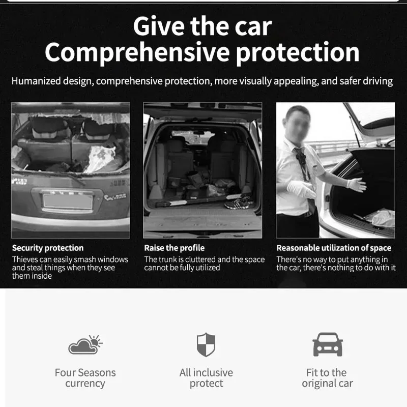 Car Trunk Curtain Covers For Trumpchi GS3 II GAC GS3 Emzoom 2023~2026 Retractable Trunk Rack Partition Shelters Auto Accessories