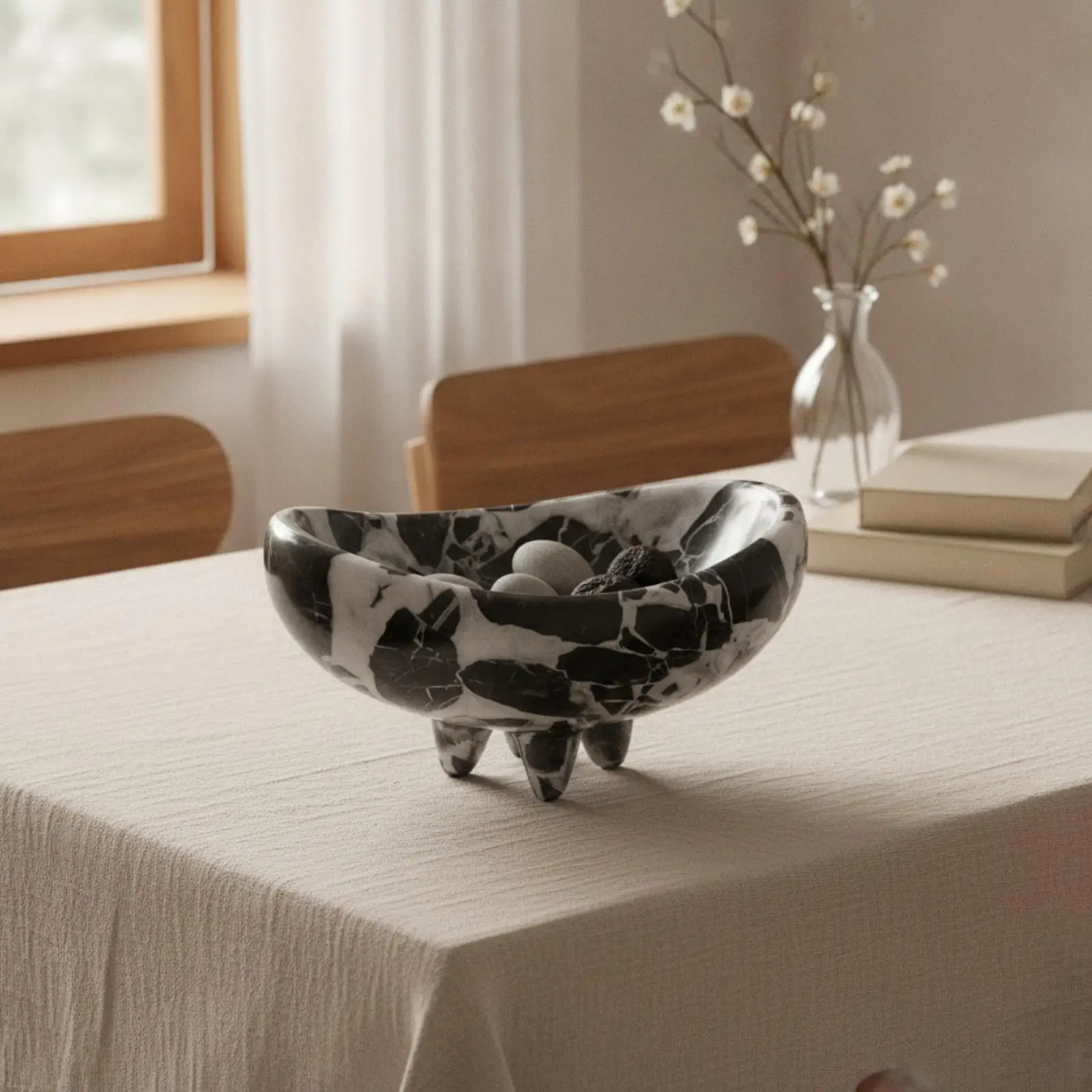 Mineral Fruit Tray substantial marble Build, Elegant, mineral fruit Bowl, for Living Room