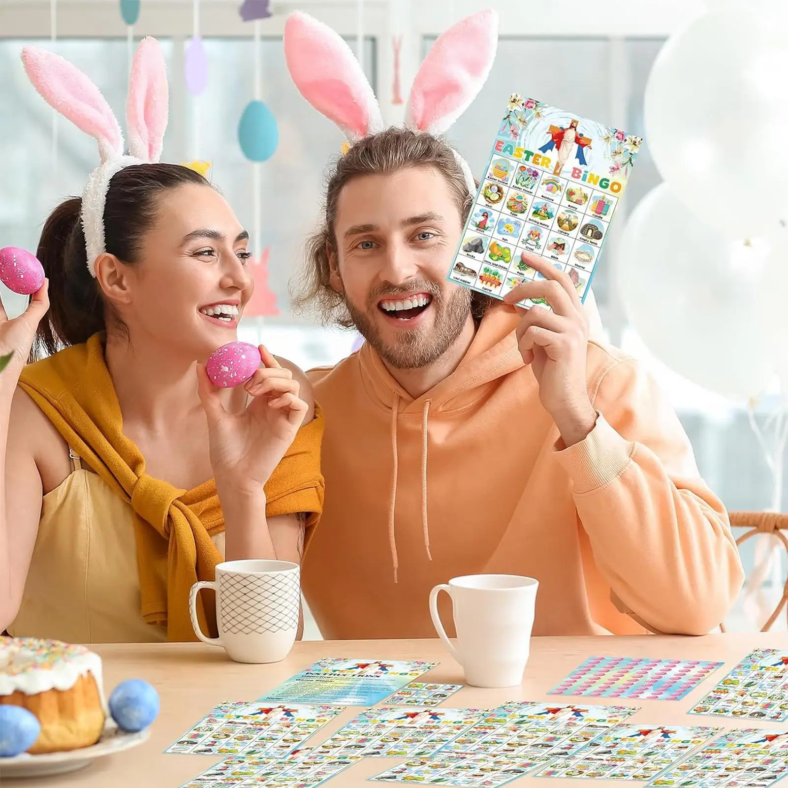 Easter Cards Games For Kids 24 Players Educational Fun Spring Leisure Toys Easter Bunny Board Game For Home School Travel