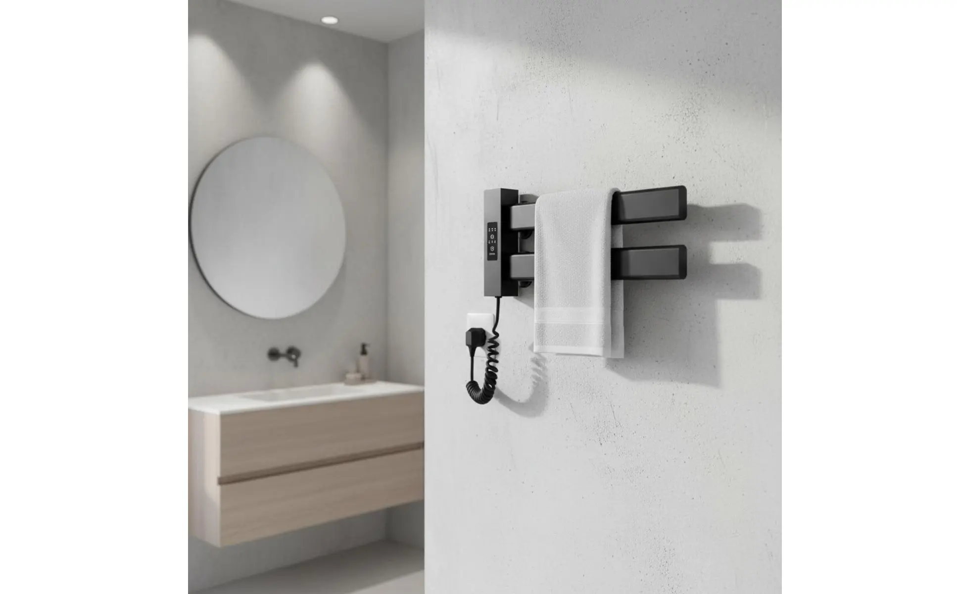 Smart Towel Heating Rack Quick Drying Electric Towel Warmer Bathroom Heater Timer Function Home Appliance IPX5 Waterproof Smart Towel Heating Rack Quick Drying Electric Towel Warmer Bathroom Heater Timer Function Home Appliance IPX5 Waterproof