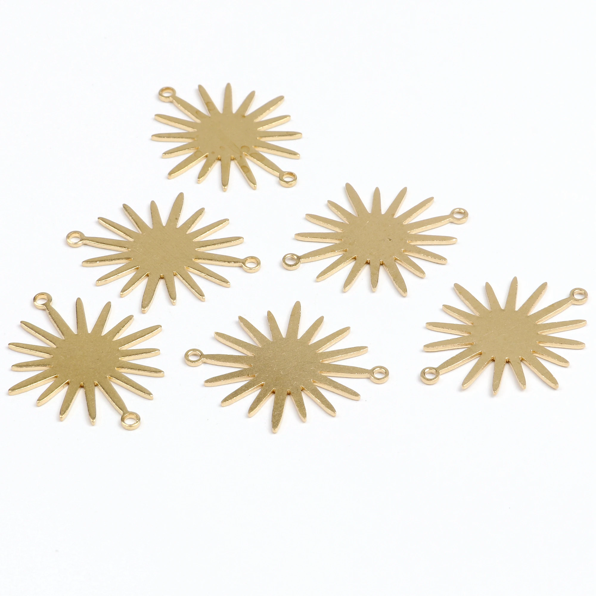 Hammered Charms,Brass Sun Shaped Pendant,Findings Accessories For Diy Earrings Necklace Bracelet DIY Making,Jewelry Supplies