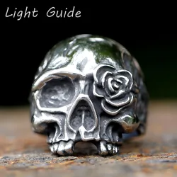 New Design Stainless Steel Skull Ring Cool Biker Jewelry Movie Fashion Punk High Quality Jewelry Gift free shipping