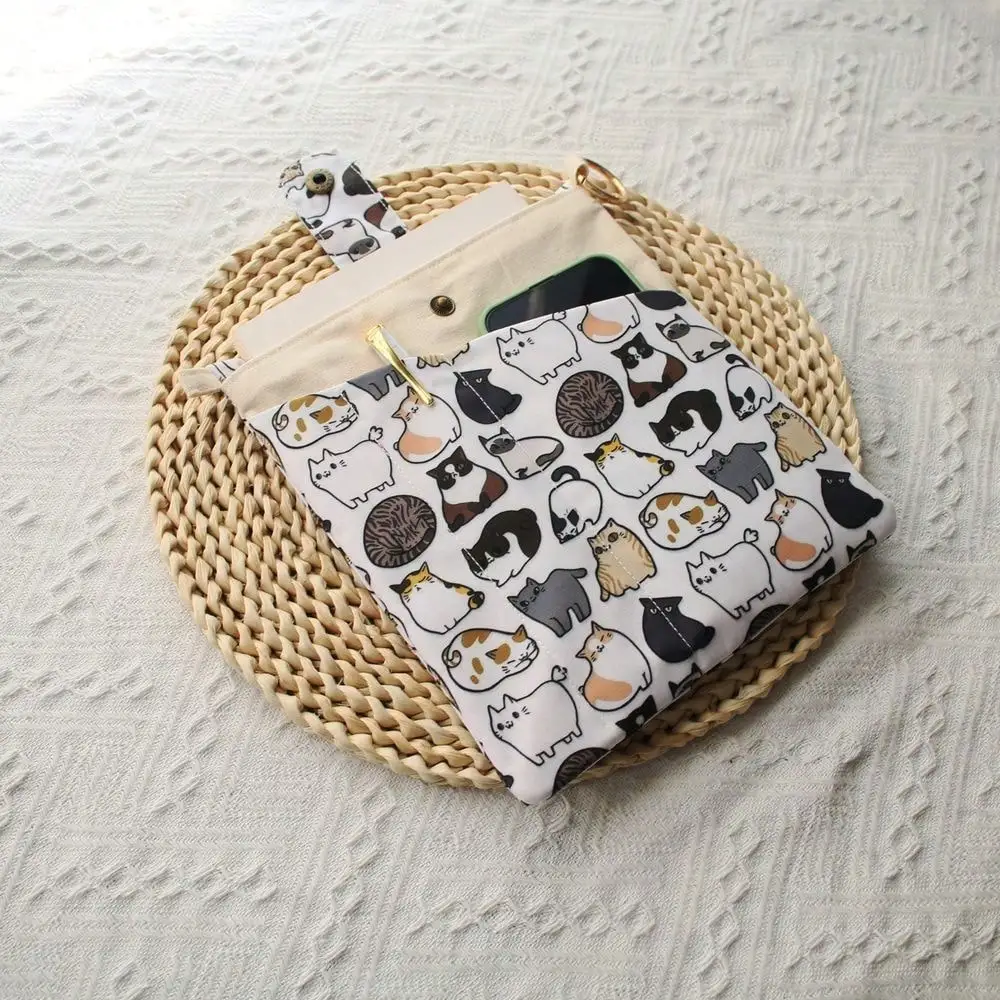 1PC Mellow Cat Canvas Book Bag Washable Canvas Bag With Front Pocket For Tools Ideal Choice For Book Lovers Versatile Tool Bag