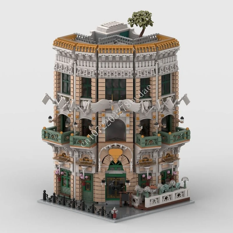 

6898 PCS City Modular Cafe Fleur Extension Building Blocks Architecture Scene Assembly Educational Model Toy Gift For Decoration