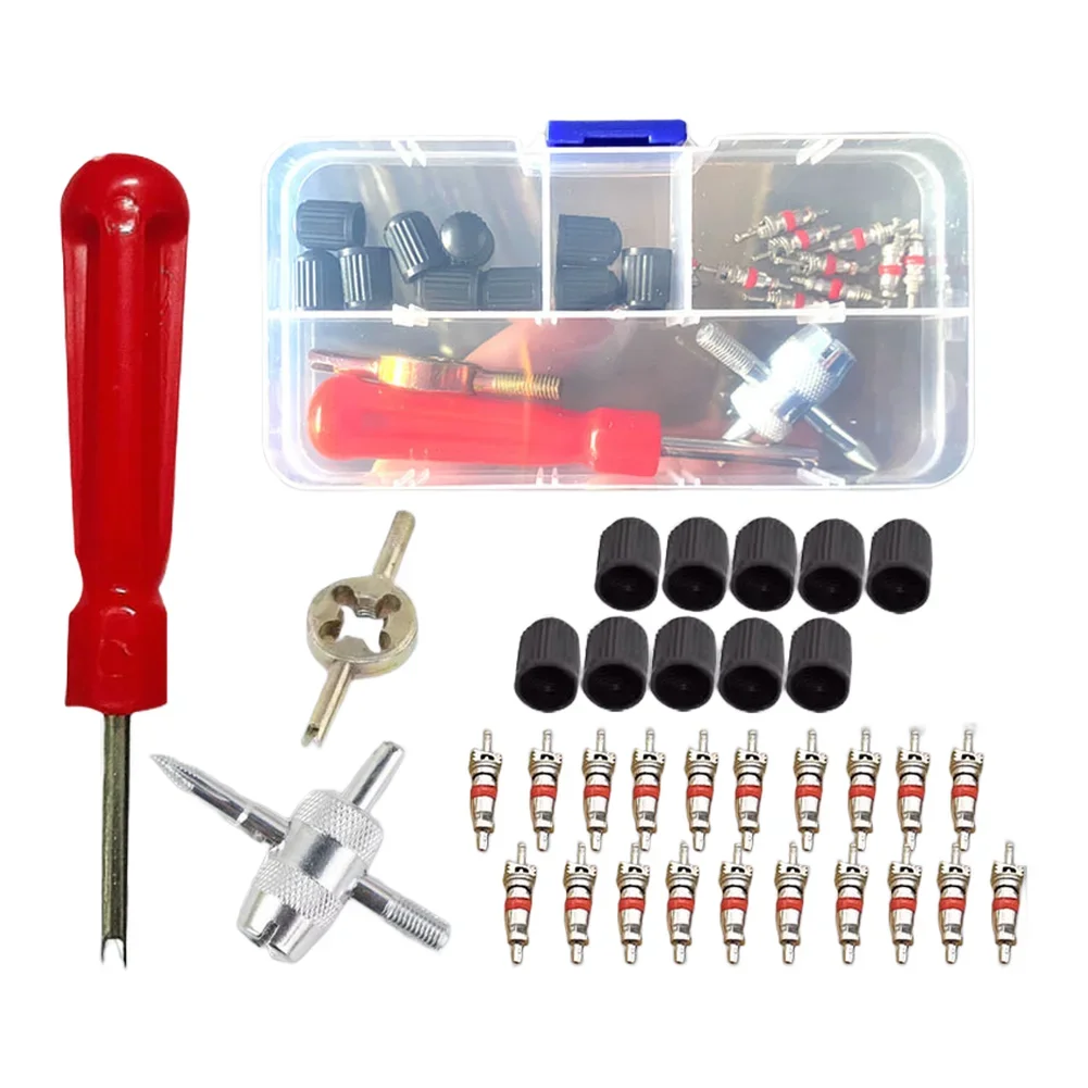 Valve Stem Repair Kit for Cars Motorcycles Bicycles Electric Vehicles with Dual Head Four in One Installation Tool