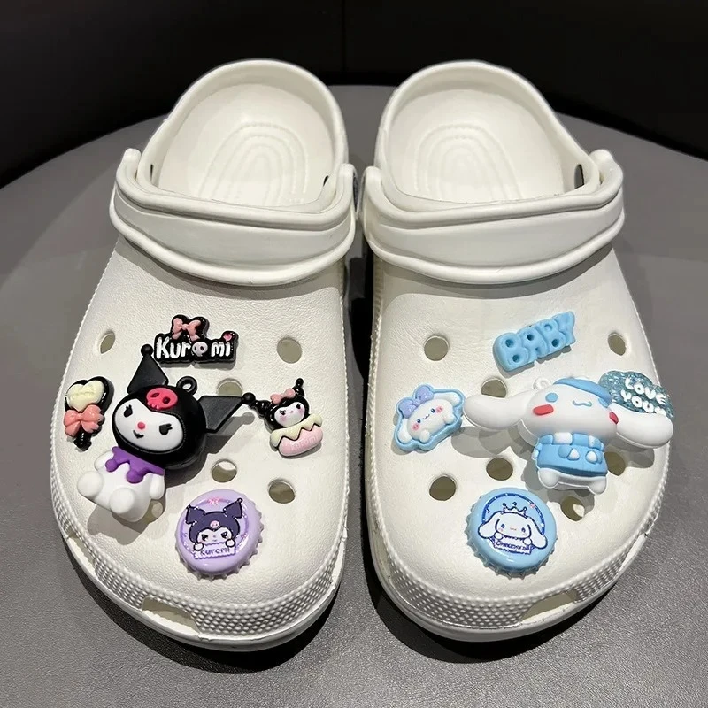 10/12Pcs Cute DIY Shoes Accessories Kawaii Anime Cartoon Peripheral Decaration Charm Buckle Slides Sandals Charms Kids Gift