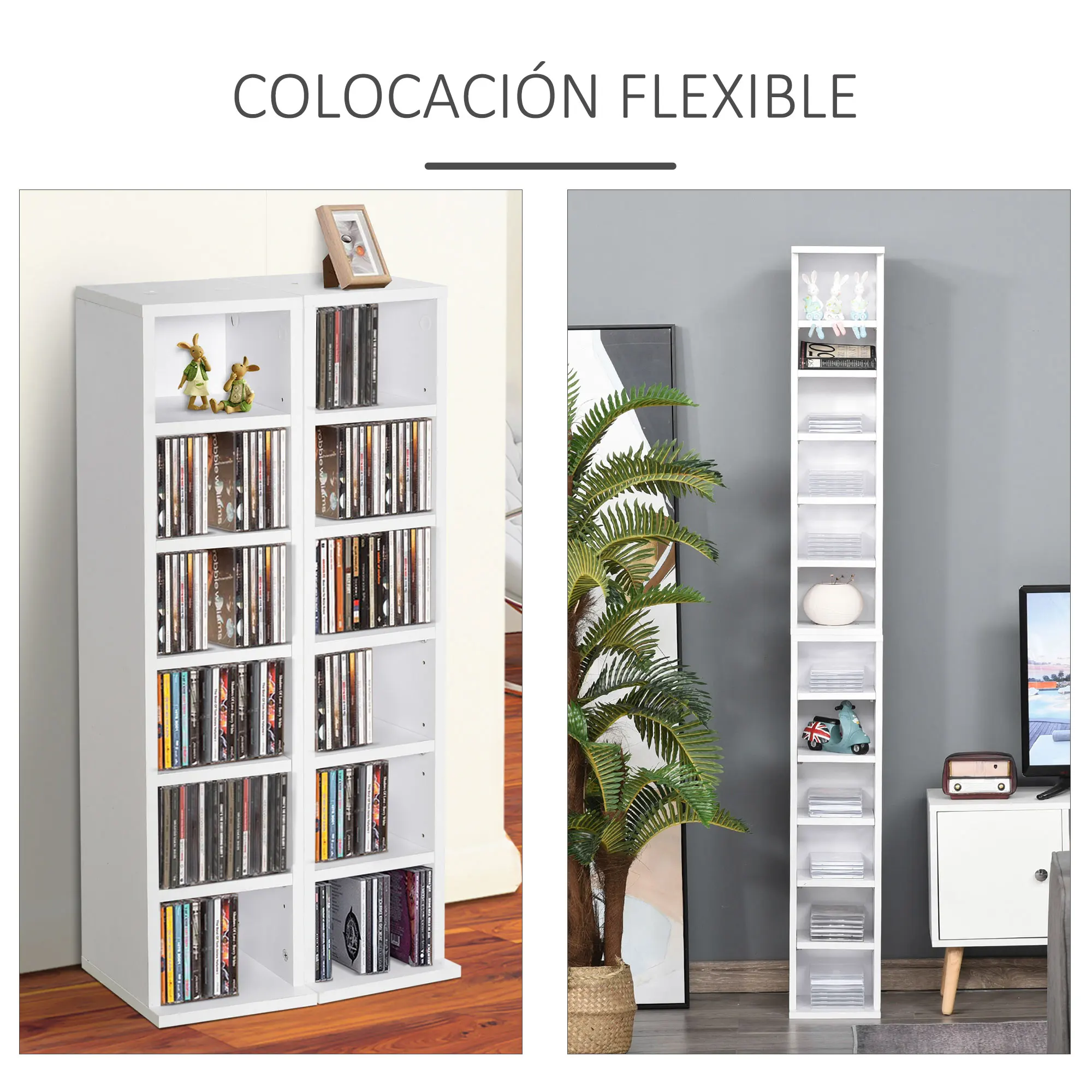 Bild 7: Homcom CD- oder DVD-Regal mit 12 Fächern für 204 CDs, 21 x 22,5 x 88,5 cm