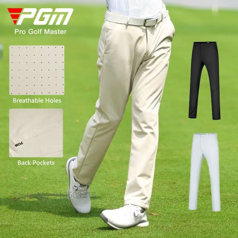 PGM Male Business Golf Trousers Breathable Golf Long Pants Men Elastic Straight Sports Pants Casual Quick-dry Sweatpant 2XS-3XL