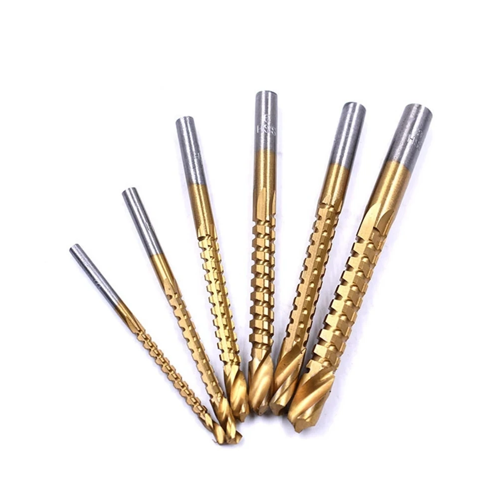 3/4/5/6/6.5/8mm Handle Twist Drill Bit Set Spiral Screw Composite Tap Drill Bit Tap for Wood,Plastic Board