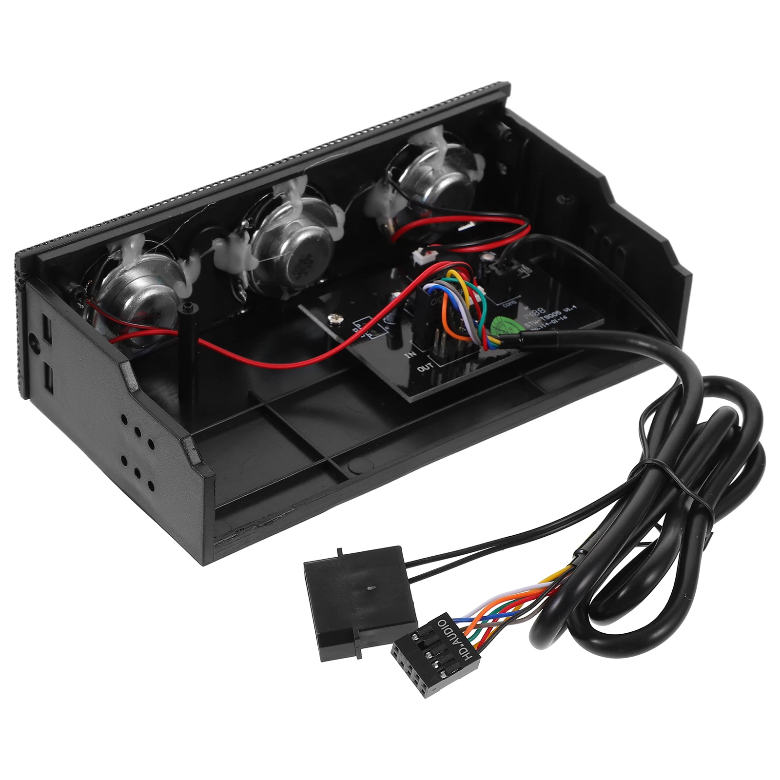 

Mini Computer Speakers Black Color Stereo Audio Surround PC Front Panel Case Speaker Easy Installation Music Sound Durability