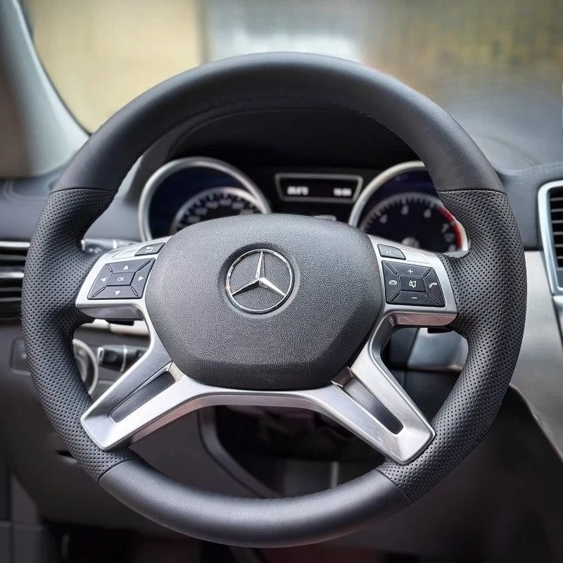 

Hand-stitched faux leather steering wheel cover suitable for Mercedes-Benz E260L E300 C GLS GL series car interior accessories